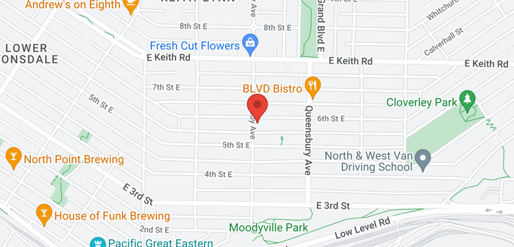 map of 603 E 6TH STREET